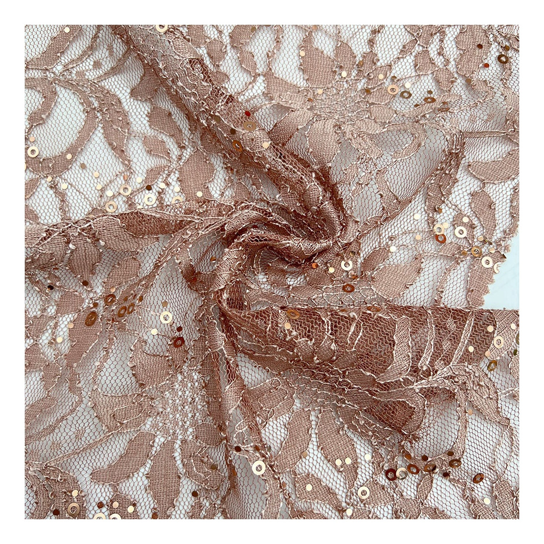 2023 new design luxury bridal lace fabric blush flower embroidery nigerian stretch sequin  lace fabric for wedding dresses