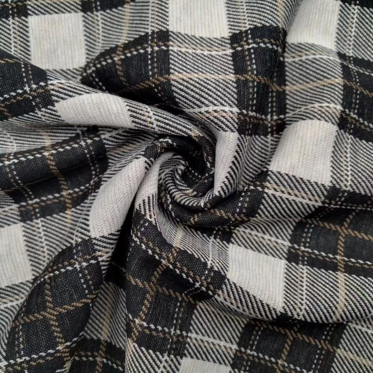 Eco-friendly 2024 New Design Plaid Check TR Spandex Yarn Dyed Knitted Stretchy Polyester Rayon Jacquard Fabrics for Coat Jacket