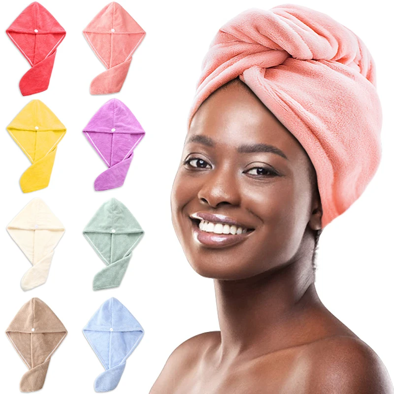 2025 jieshen Microfiber Hair Towel Premium Anti Frizz Hair Drying Wrap for Women Dry Hair Hat Super Absorbent Wrapped Bath Cap