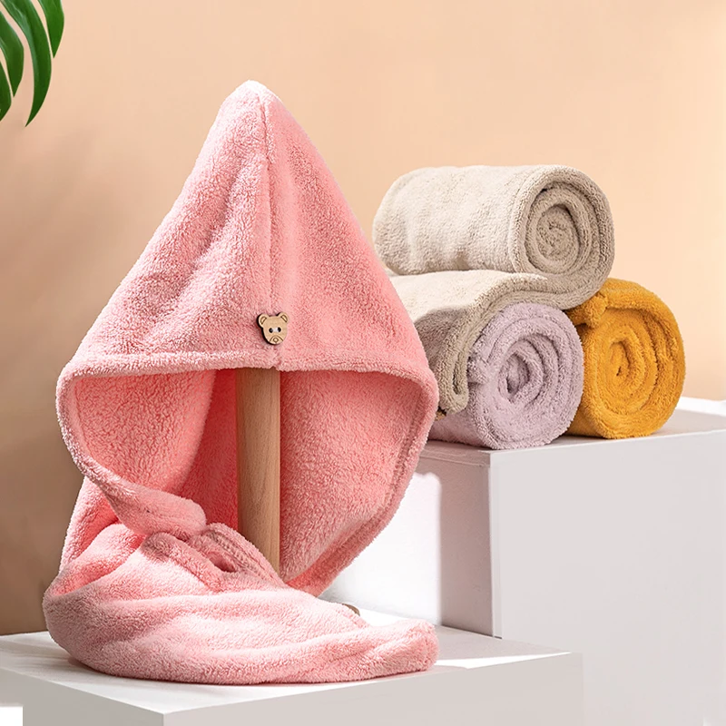 2025 jieshen Microfiber Hair Towel Premium Anti Frizz Hair Drying Wrap for Women Dry Hair Hat Super Absorbent Wrapped Bath Cap