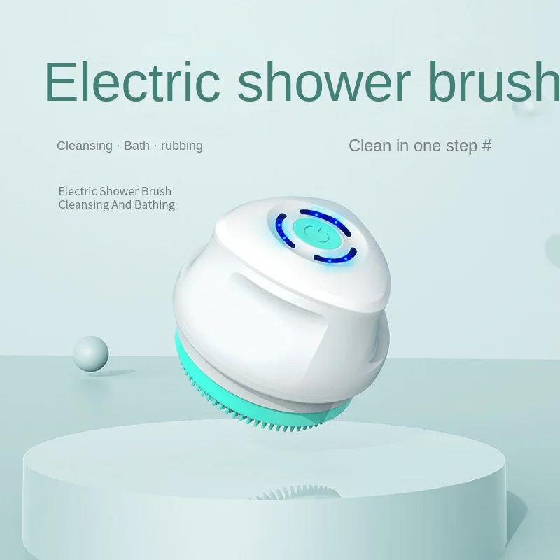 JIESHEN Silicone Body Scrubber Electric Shower Brush Cordless USBcharge Bath Washing Silicon Back Massage Foot Exfoliating