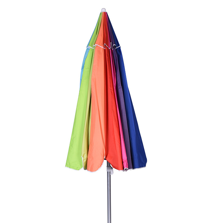 High Quality 2.4*16k Outdoor Rainbow Color Beach Umbrella With Air-vent And  Tilt