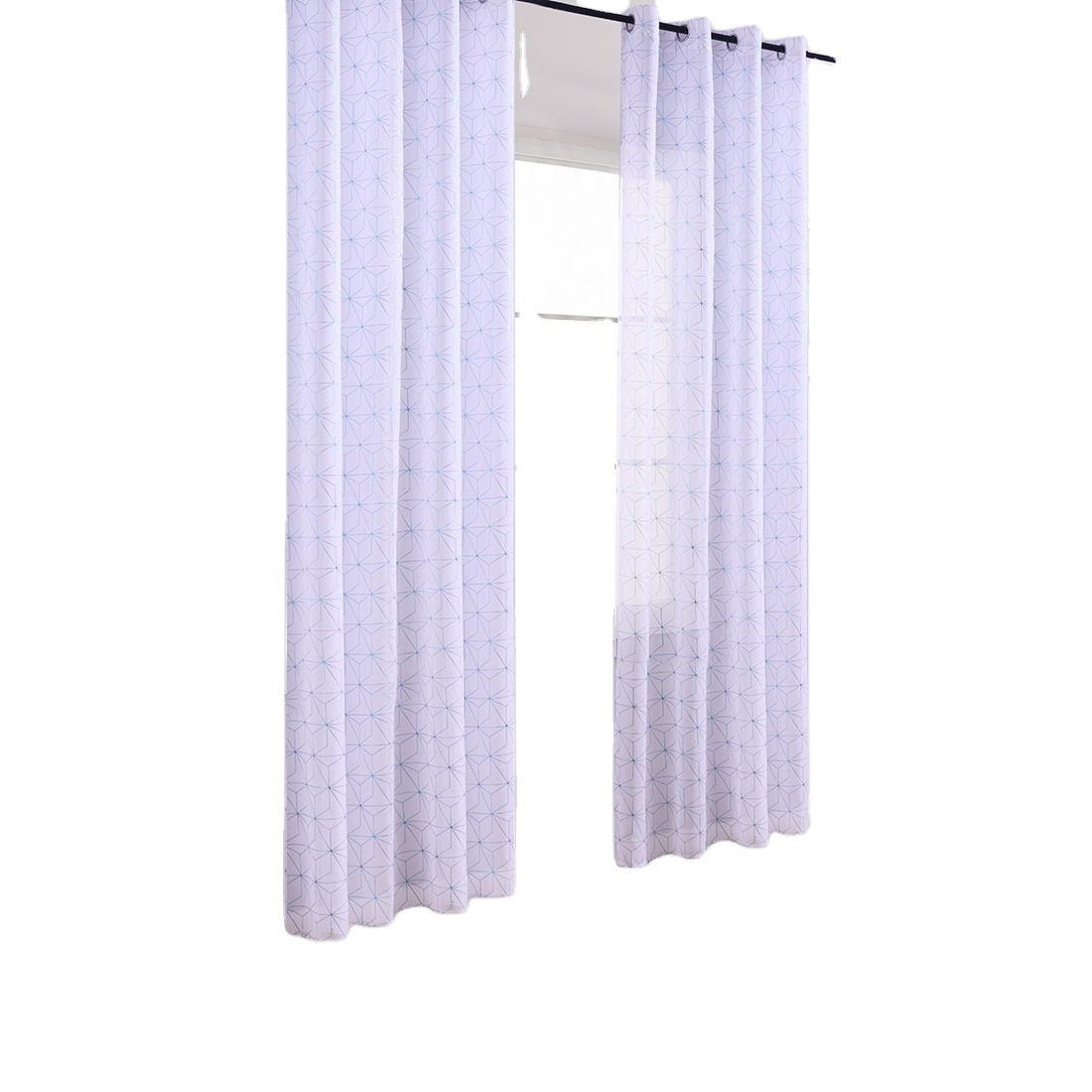 Factory direct sale polyester geometric line design tulle turkish voile curtains sheer for the study room