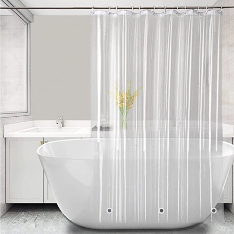 PEVA Shower Curtain Clear Bathroom Curtain Transparent Liner with Magnets Bottom Waterproof and Mildew Resistant Crystal PVC Bag