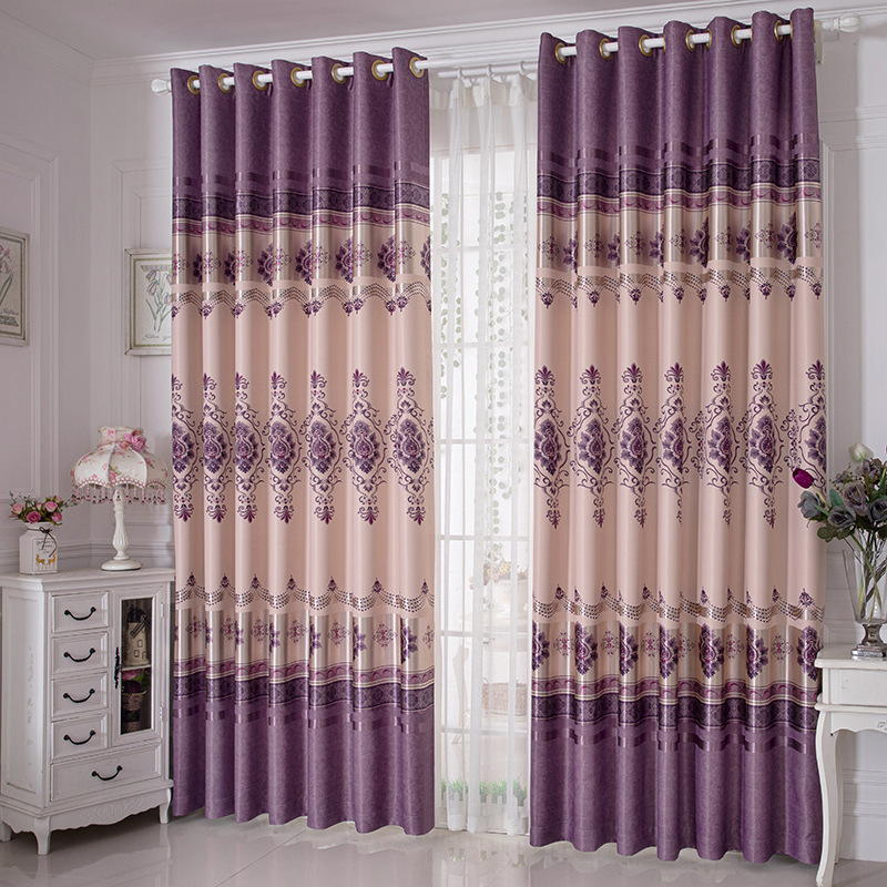 JA Wholesale Luxury European Style Stripe Printed Blackout Fabric Beautiful Window-Ready Curtains for Enhanced Privacy Style