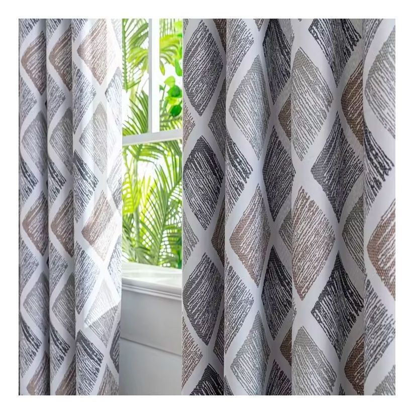 Wholesale Custom Color Geometric Design Print High Shading Curtains Cheap Living Room Polyester Window Blinds Print Curtains