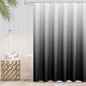 JA Customizable Ombre Waffle Weave Fabric Shower Curtain Ombre Textured Waterproof Hotel Shower Curtains for Bathroom Decor