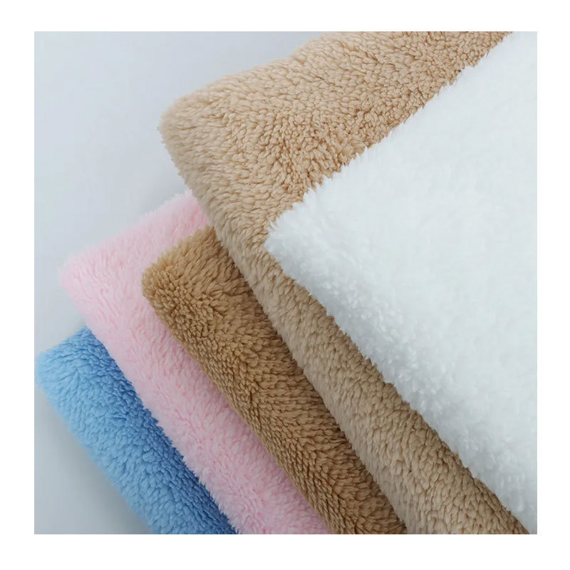 Spot single-sided comfortable cotton wool fabric cloth granules lamb wool pajamas shoes hats long-haired toys knitted fabric