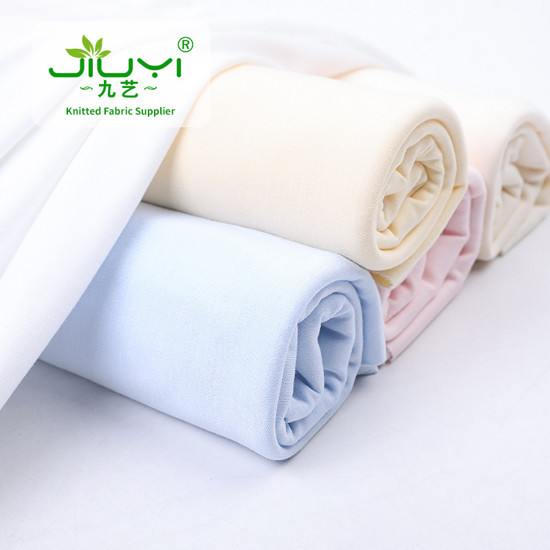 China 70% Bamboo 30% Cotton Knitted Interlock Fabric Roll Bedding  High Quality Bamboo Fibre Fabric Clothing