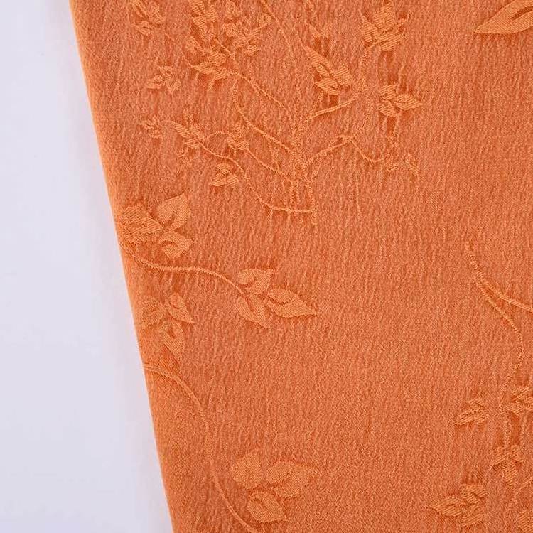 High Quality cupro viscose rayon crinkle clothing fabric jacquard woven fabric for dress