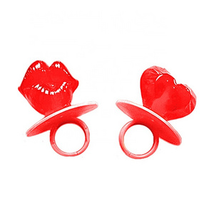 Lip and heart shape ring candy lollipop customize middle finger candy halal ring pop valentines day gift lollipop