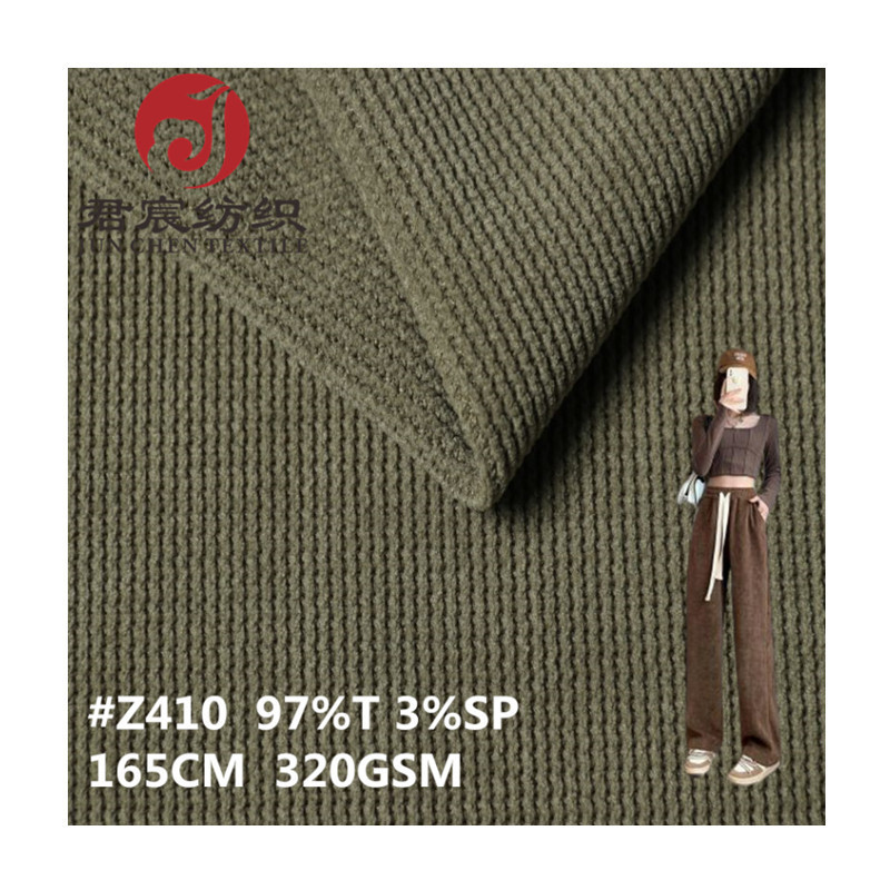 New Arrivals 100% Polyester Knitted Waves Jacquard Fabric Microfiber Chenille Fabric For Lady Overcoat