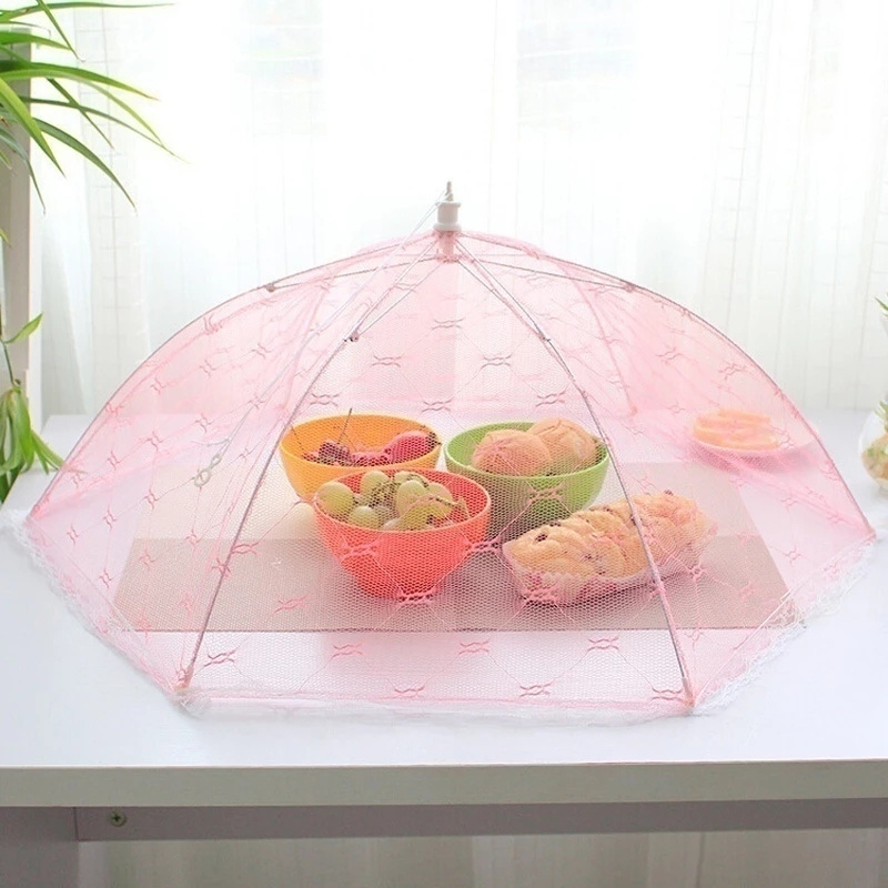 Portable Umbrella Style Food Cover Anti Mosquito Meal Cover Lace Table Home Using Food Cover Kitchen Gadgets Cooking Tools