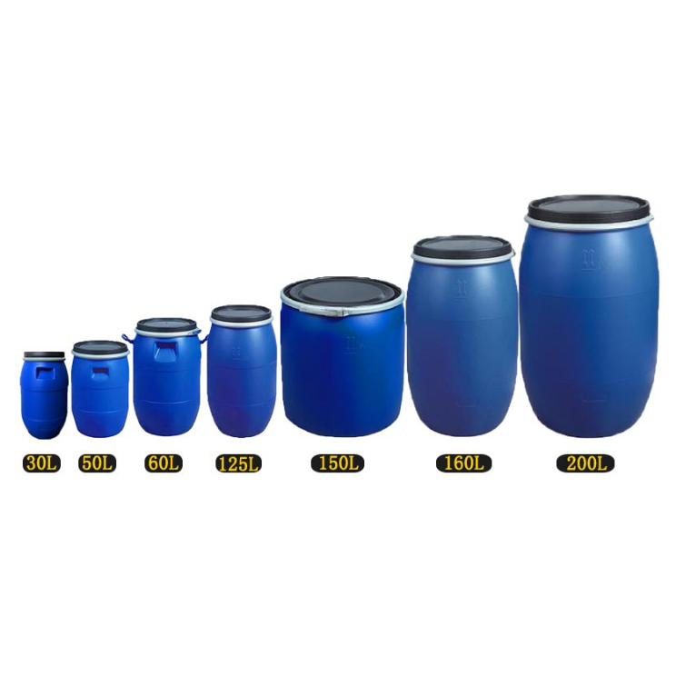 Plastic Barrel 200 Litre Hdpe Open Top Blue Plastic Drum 55 Gallon Plastic Drum With Iron Hoop