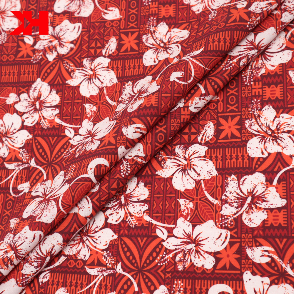 tapa wholesale custom samoan 100 cotton colored Hawaii print poplin canvas Polynesia fabric from china supplier for shirts