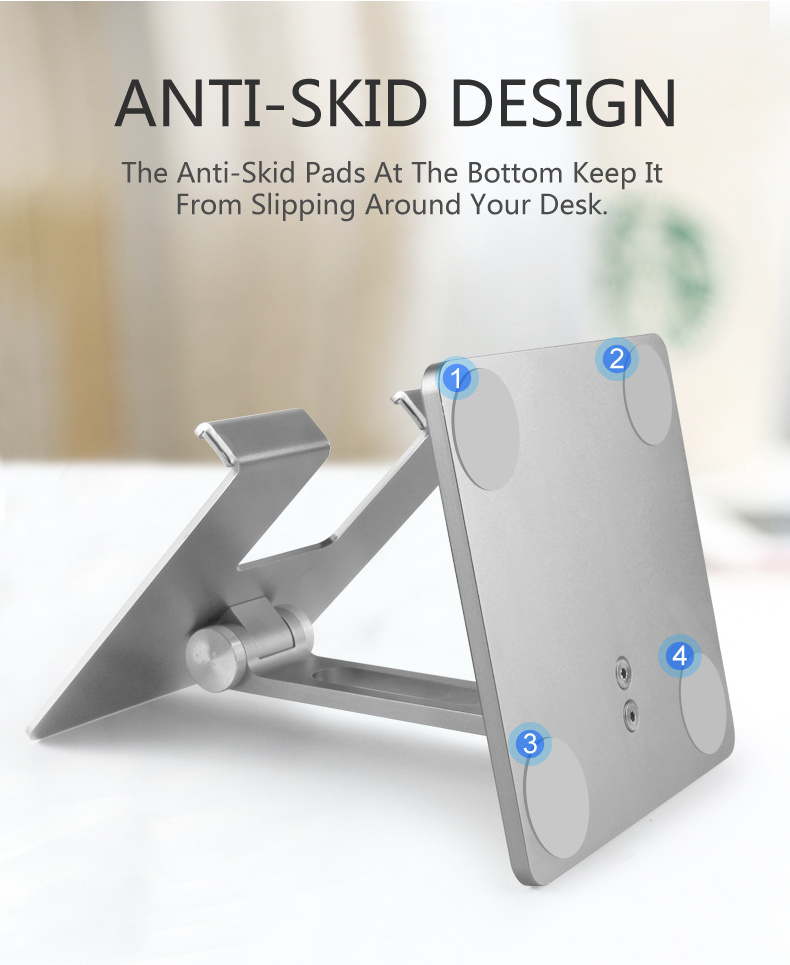 The Newest Universal Foldable Metal Tablet Stand for iPad Tablet Aluminum Stand Holder