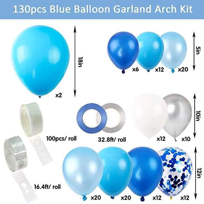 White Silver Metal Latex Confetti Balloon Blue Snowflake Balloons Garland Arch Kit Birthday Party Decorations