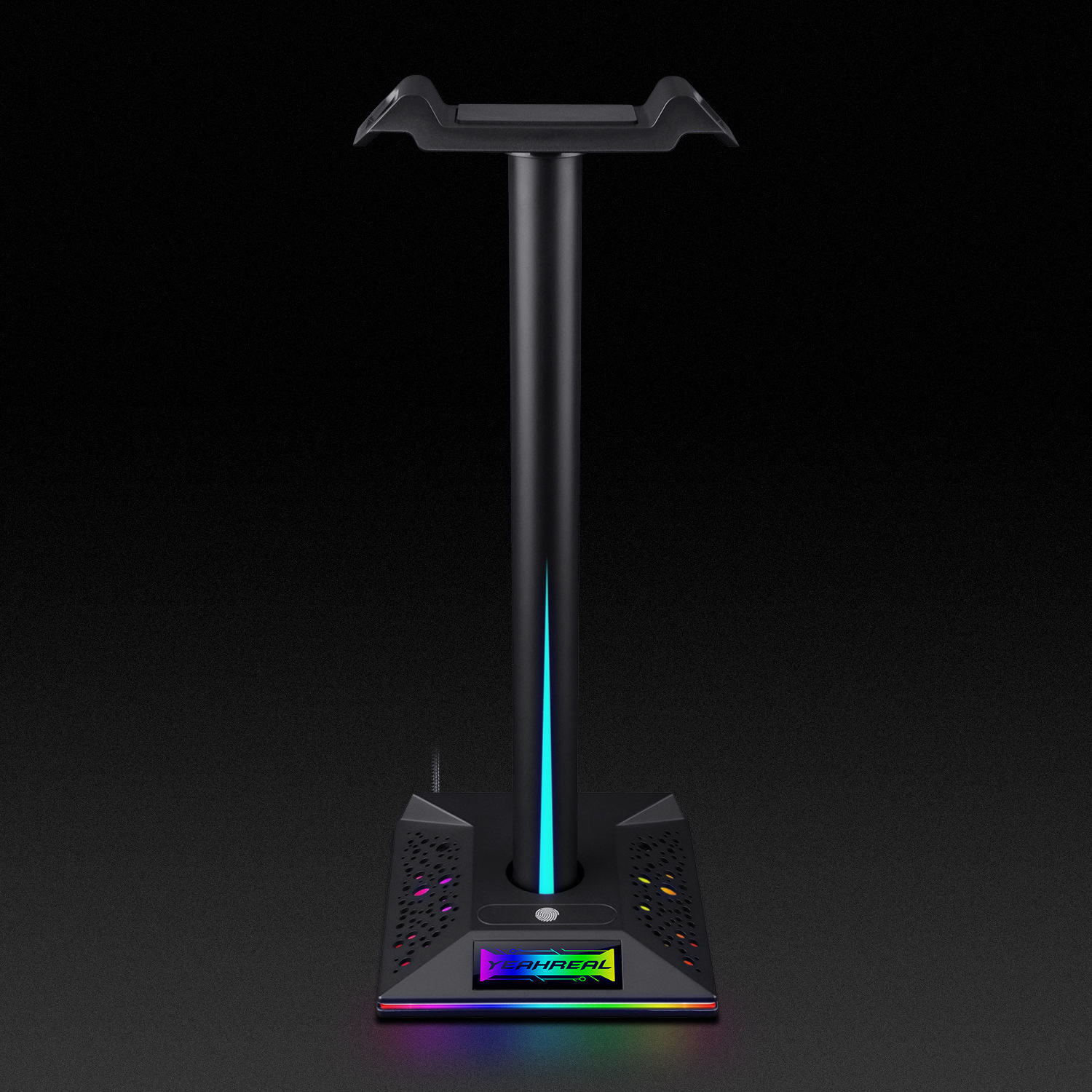 Dual Usb Earphone Hanger With Rgb Led Lights Gaming Headphone Holder Headset Stand With 3.5mm AUX