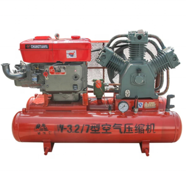 w3.5/5 5 7 Bar Diesel Engine Portable 100cfm Piston Small Mining Air Compressors set with Jack Hammer/Rock Drill Hammer