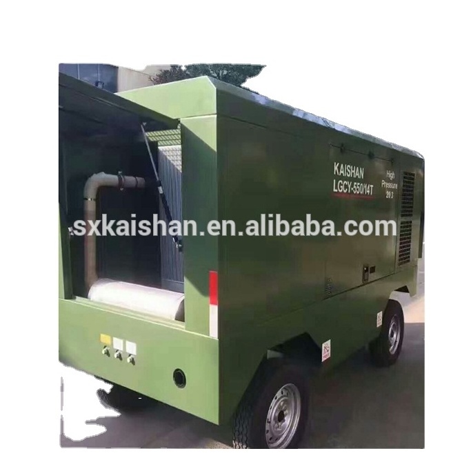 KAISHAN Diesel Portable Mobile or Skid - mounted Screw Air compressor For Sand blast  infrastructure construction