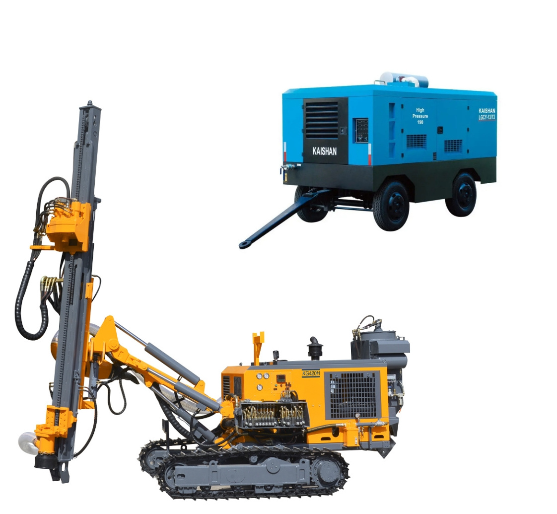 25 bar potable heavy duty cummins engine diesel movable screw air compressor for mining drilling rig machine