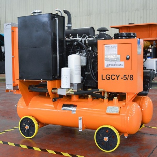 Kaishan LGCY-5/8 180cfm mining diesel portable air compressor with jack hammer spear parts