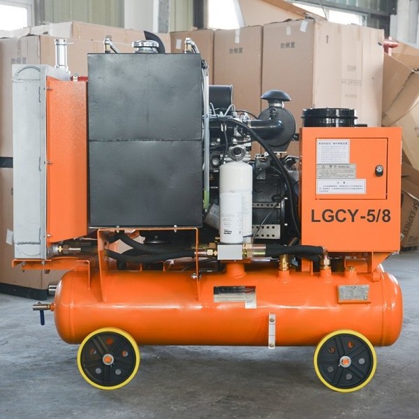 Kaishan LGCY-5/8 180cfm mining diesel portable air compressor with jack hammer spear parts