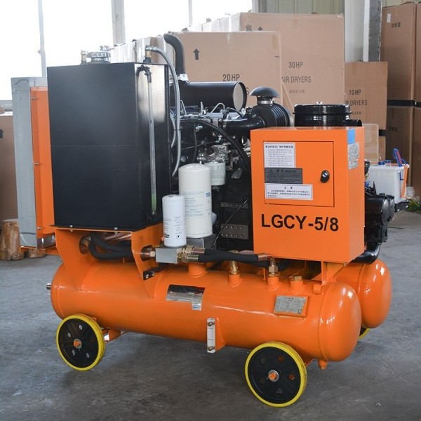 Kaishan LGCY-5/8 180cfm mining diesel portable air compressor with jack hammer spear parts