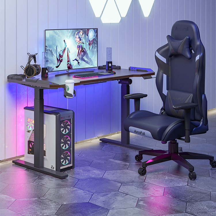 Customized Adjustable RGB Led Lights Price Bedroom PC Gamer Computer Table Gaming Desk Mesa Gamergonomic Standing