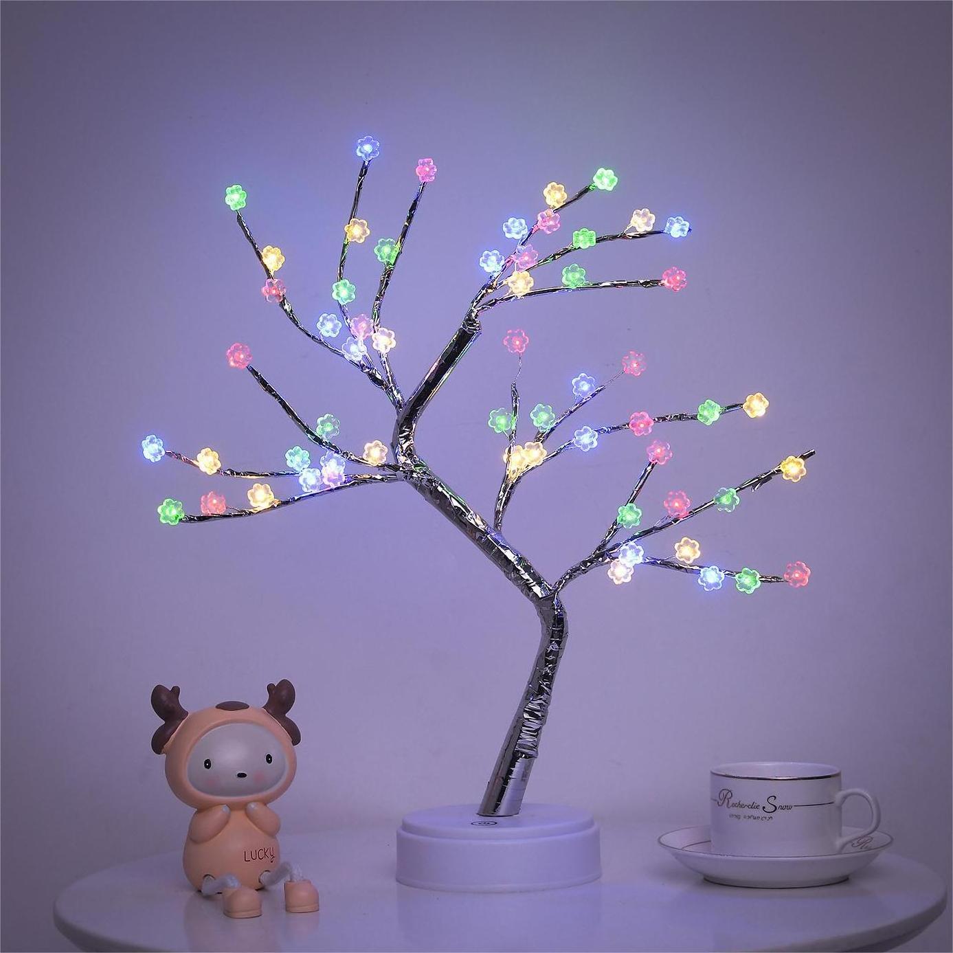 Hot Selling Christmas Decoration Light 108 LED Adjustable Branch Fairy Desktop Bonsai Tree Light Solar Panel For Room Decoration