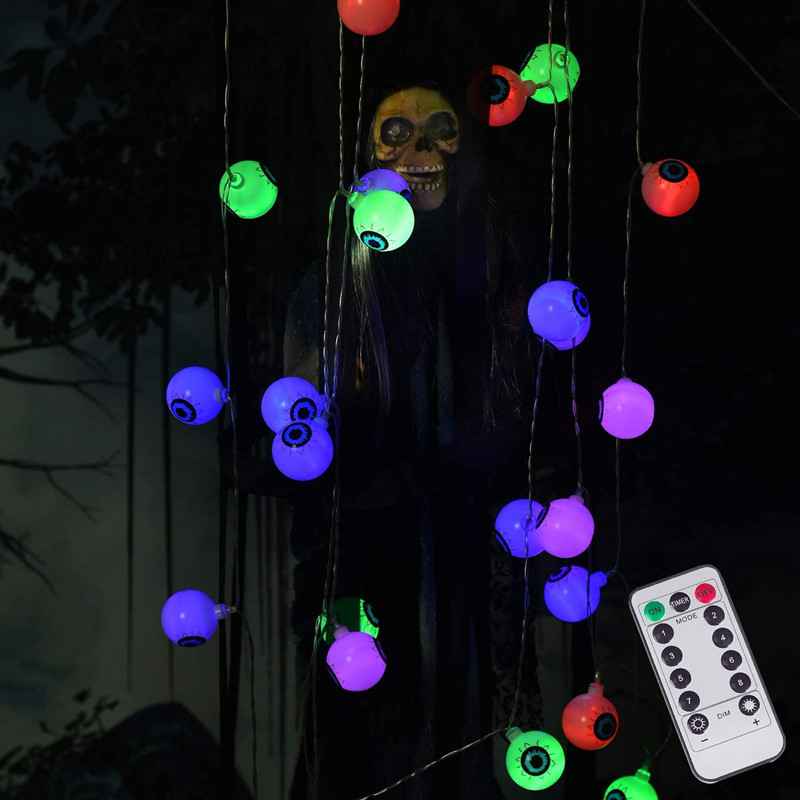 2024 Halloween Decorations 6/8/10/12 LED solar outdoor lights for garden halloween lights decoration swaying eyes