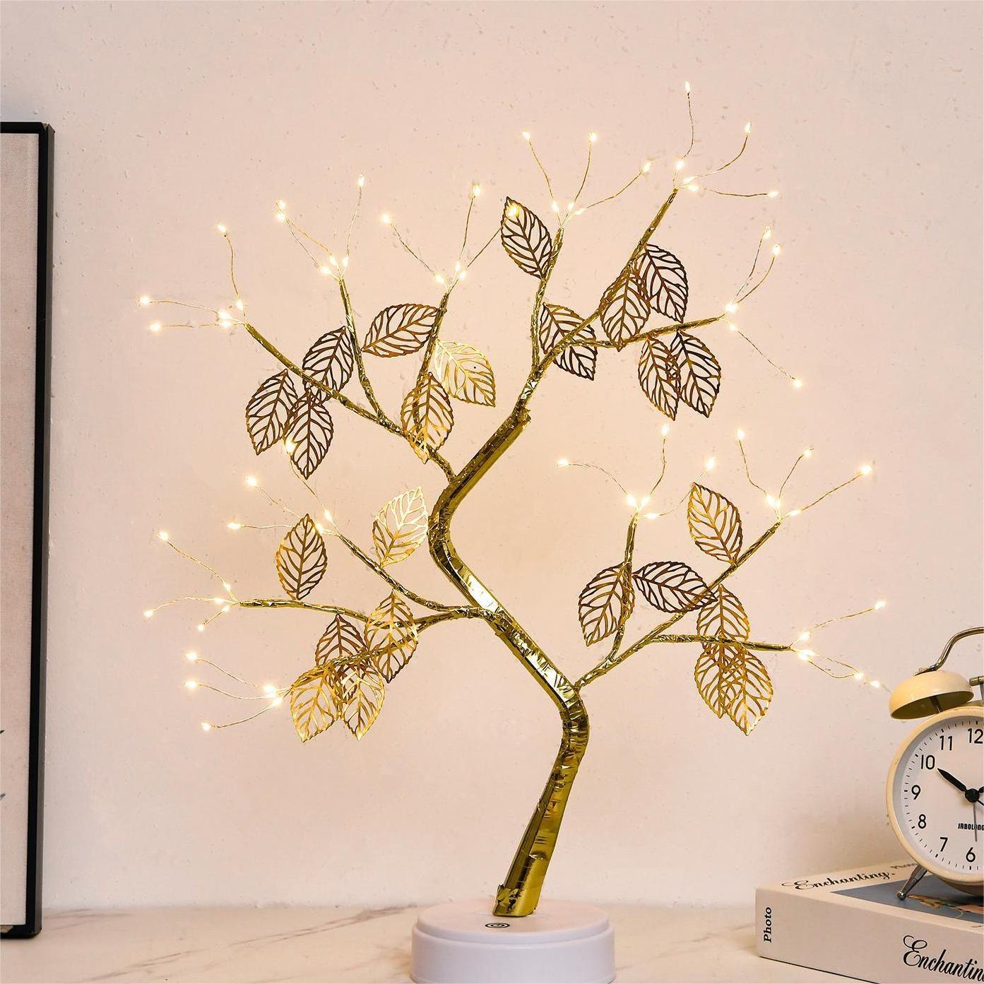 Hot Selling Christmas Decoration Light 108 LED Adjustable Branch Fairy Desktop Bonsai Tree Light Solar Panel For Room Decoration