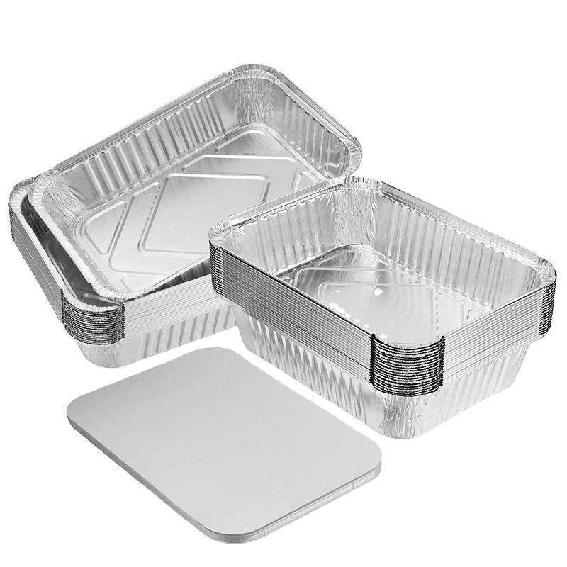 8 Inch Free Sample Wholesale Round Pan Disposable Aluminum Foil Container Trays For Baking BBQ Food Take Out