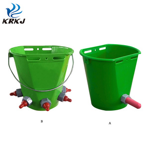 KD960 farming lamb calf cattle 8L plastic feeding milk bucket feeders with nipples