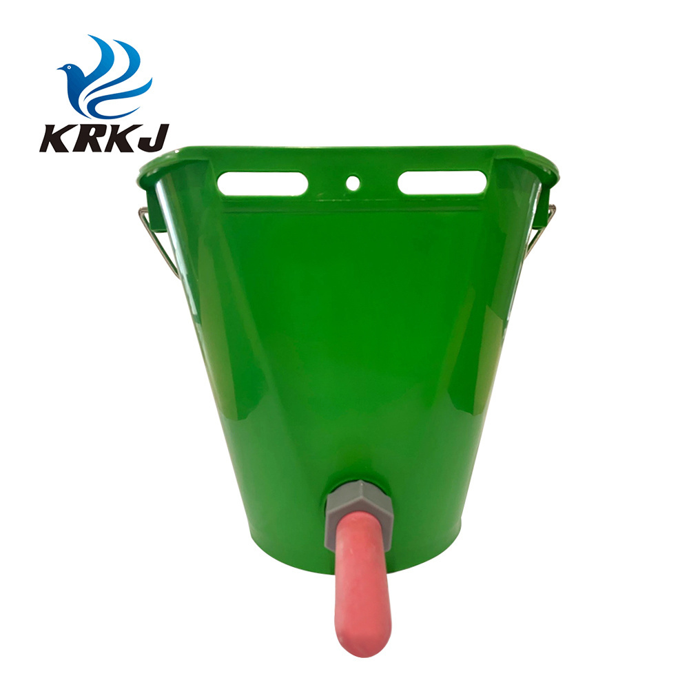 KD960 farming lamb calf cattle 8L plastic feeding milk bucket feeders with nipples