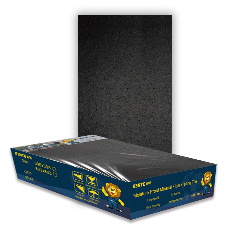 Suspended Drop Ceiling Tiles 2x4 Black Color Sound-absorbing