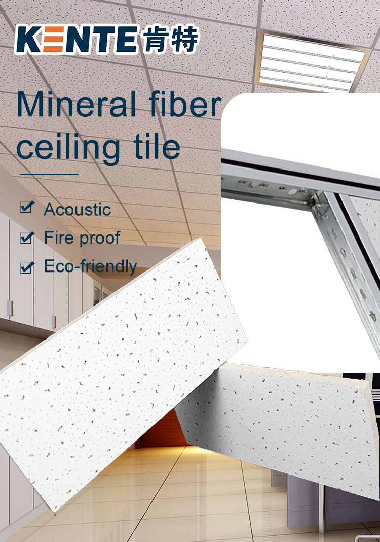 KENTE mineral fiber ceiling sound deadening acoustic black ceiling tile