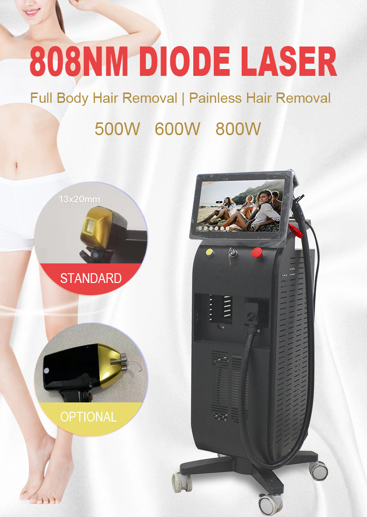 2023 Newest Diode Laser 808 nm ICE Platinum Diode Laser Hair Removal Machine Multi skin different spot size 2 handles Trio laser