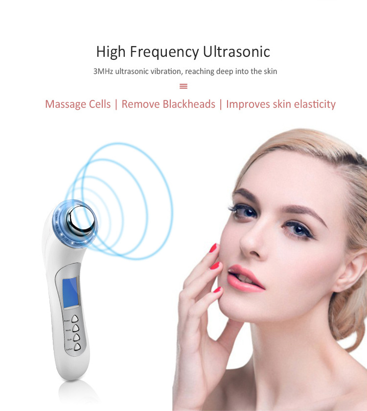 hot cold facial care machine rechargeable electric ultrasonic vibrating facial massage multi functional beauty device