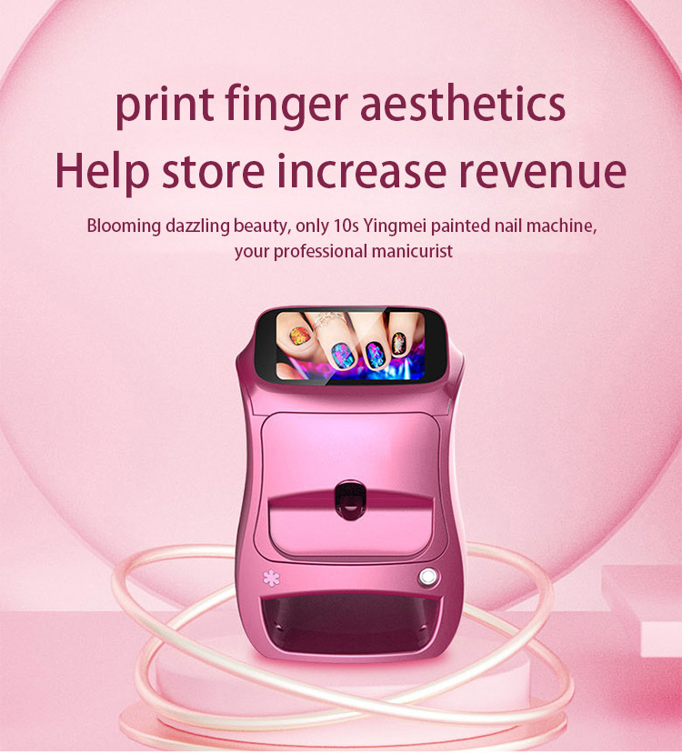 Portable Auto Diy Nail Art Picture Printer 3d Digital Nail Polish Sticker Painting Machine With Ink Cartridge  Printer