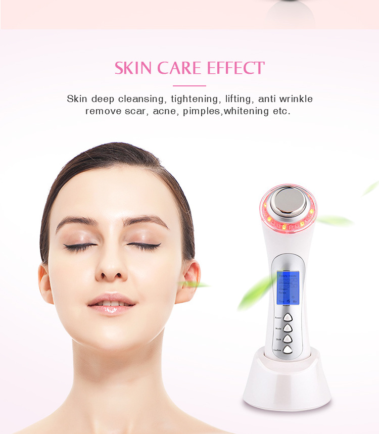 hot cold facial care machine rechargeable electric ultrasonic vibrating facial massage multi functional beauty device