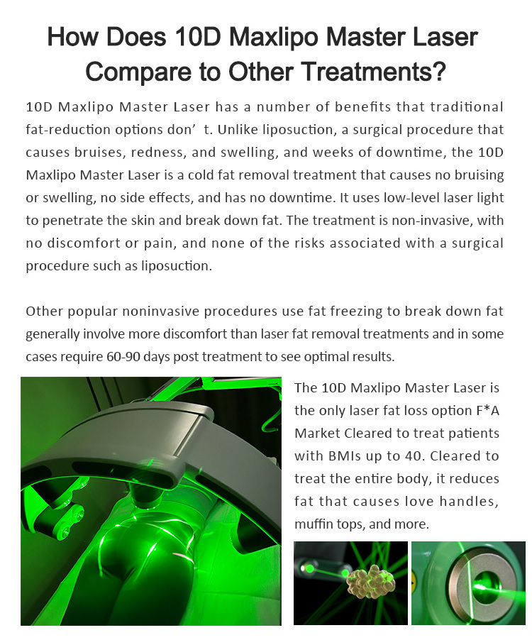 New Design 10D Maxlipo 532nm Green Light Laser Slimming Machine 532nm 10D Lipo Dissolving Fat Loss Laser Slimming Machine