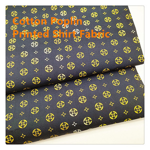 High Quality Customized Designer Shirt Fabric 100% Cotton Twill Black Gold Color