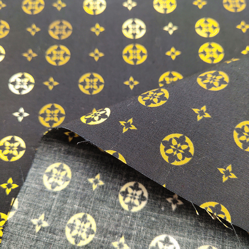 High Quality Customized Designer Shirt Fabric 100% Cotton Twill Black Gold Color