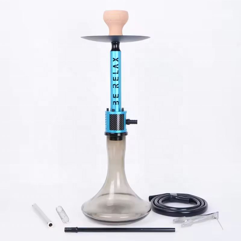 56cm Engraving Chicha Bonges Accessories Middle Size Aluminum Shisha Hubbly Glass Smoking Hookah Set For Bar