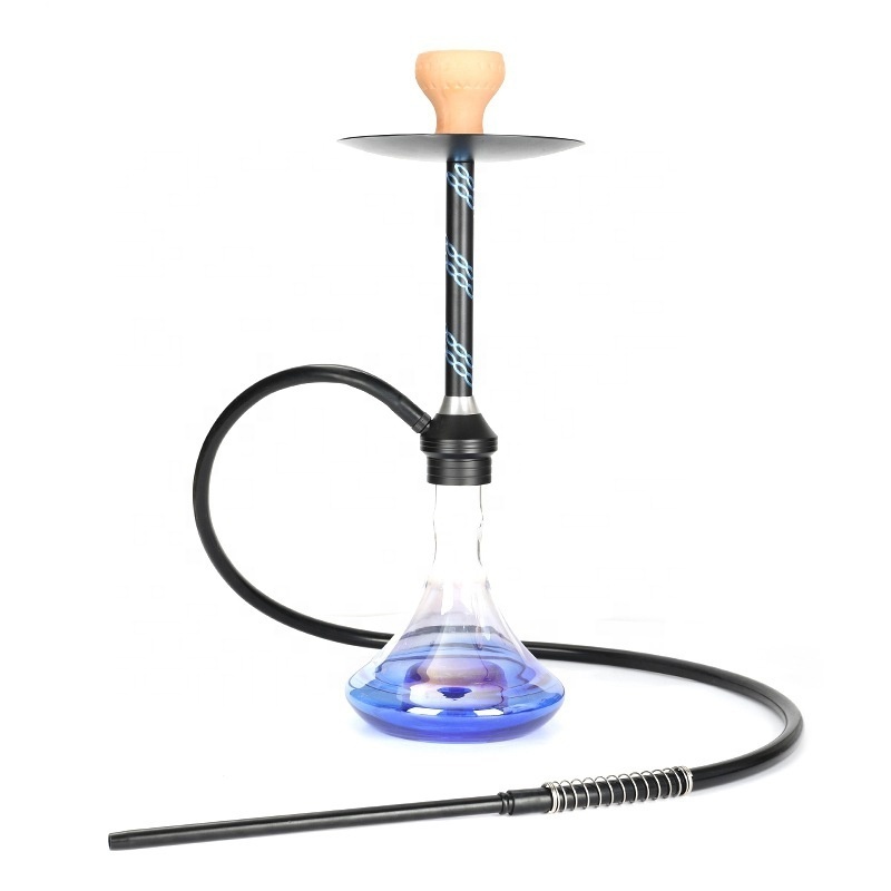 56cm Luxury Modern Glass Hookah Complete Set With Silicone Pipe Clay Bowl Charcoal Holder Coal Tongs Single Hose Turkish Hookah