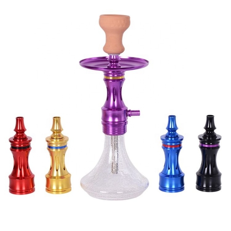 16 Inch Luxury Hookah Silicon Hose Small Portable Shisha Set Metal Hookah For Smoking Flavor Bongings