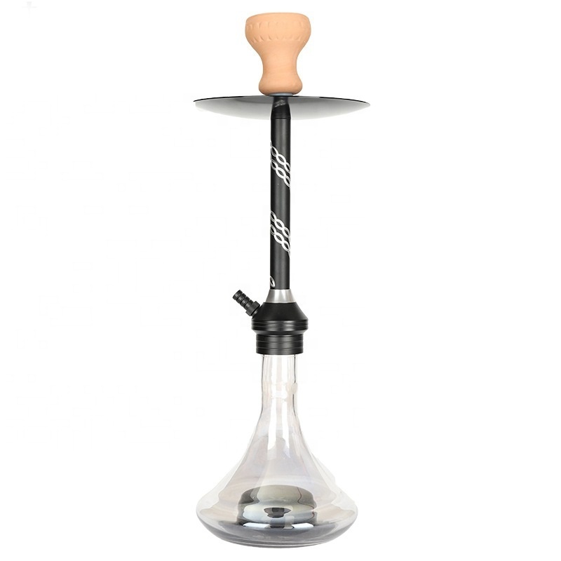 56cm Luxury Modern Glass Hookah Complete Set With Silicone Pipe Clay Bowl Charcoal Holder Coal Tongs Single Hose Turkish Hookah