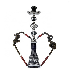 Amazon 54CM Big Hookah Set Two Hoses Glass Vase Ceramic Bowl Shesha Hookah With Hookah Accessories