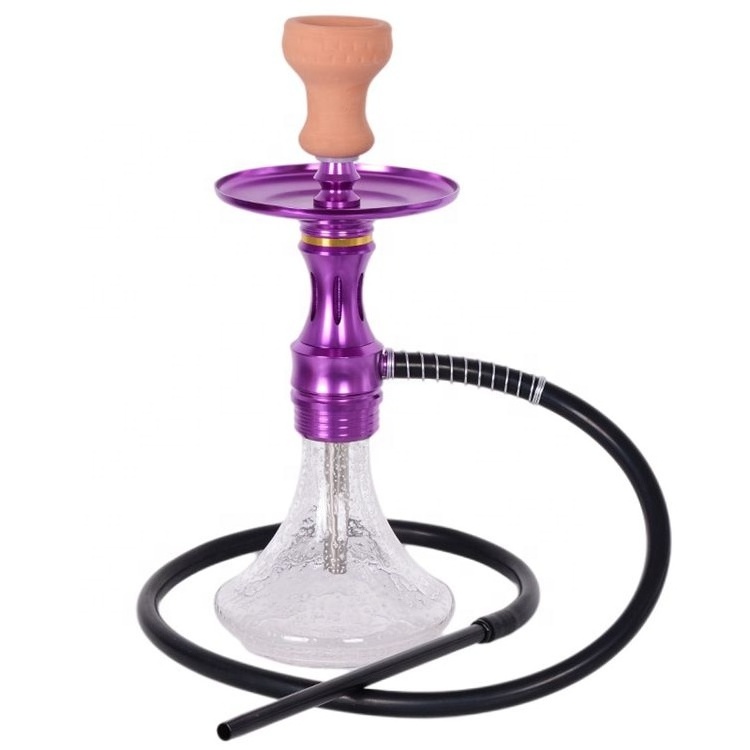 16 Inch Luxury Hookah Silicon Hose Small Portable Shisha Set Metal Hookah For Smoking Flavor Bongings